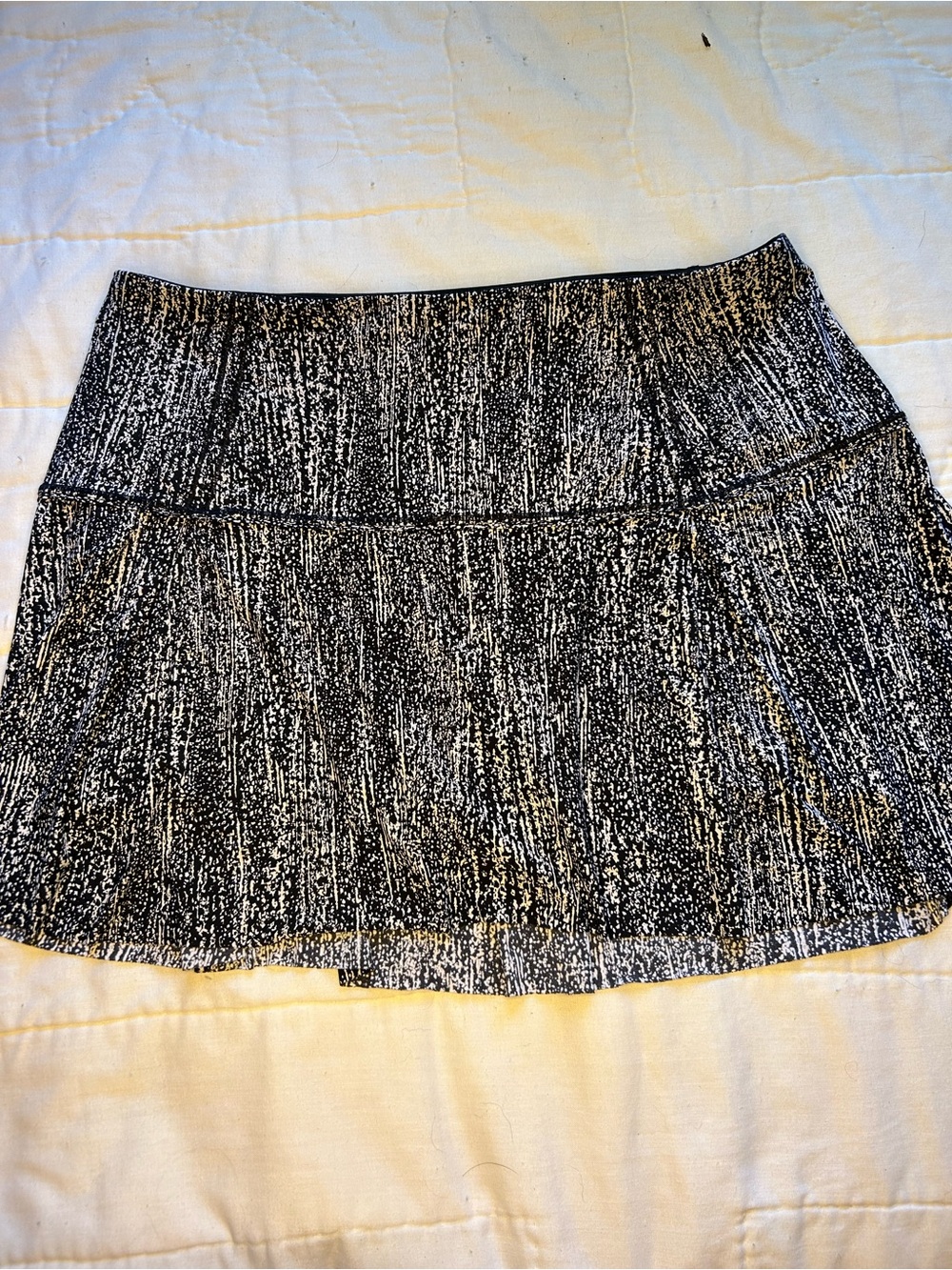 lululemon athletica Black and White Mini Skirt with shorts underneath